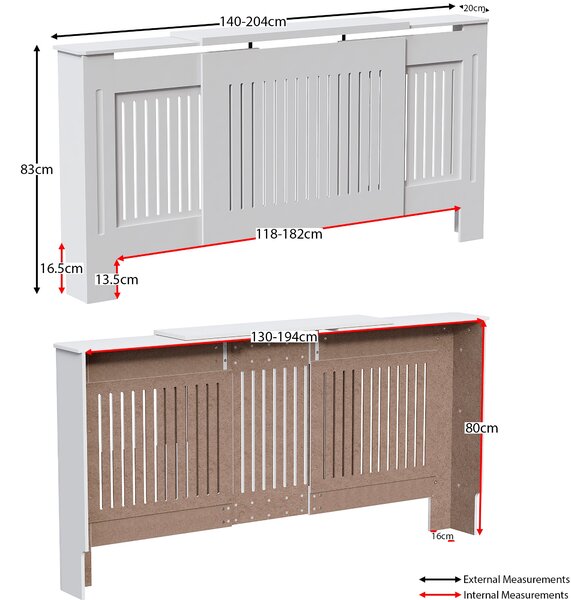 Vida Designs Chelsea Adjustable Radiator Cover