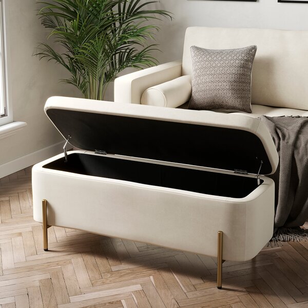 Ivy Velvet Storage Ottoman