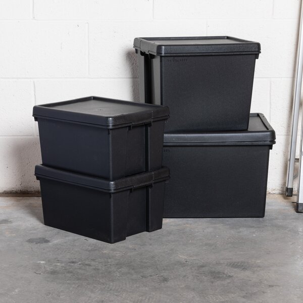 Wham Bam 4 Piece Black Multisize Heavy Duty Box & Lid