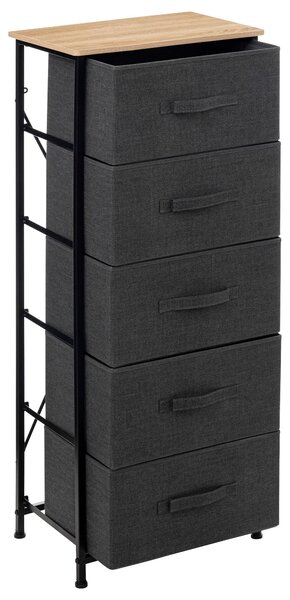 Tissa Tall Grey 5 Drawer Storage Unit