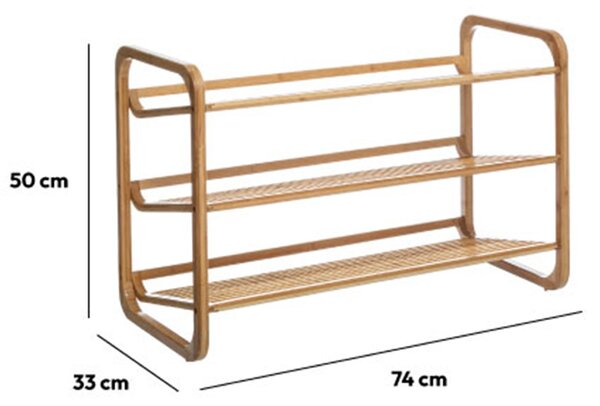 Designer Bamboo 9 Pair Shoe Storage Rack