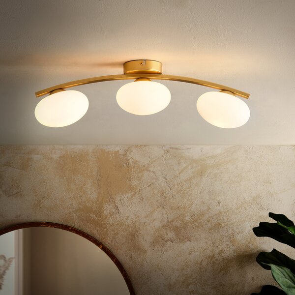 Yonah 3 Light Semi Flush Bar Ceiling Light