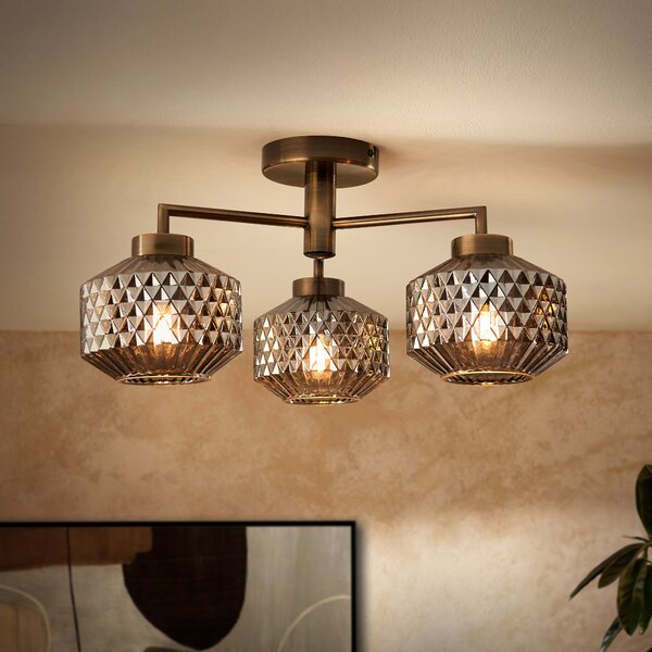 Abingdon 3 Light Semi Flush Ceiling Light