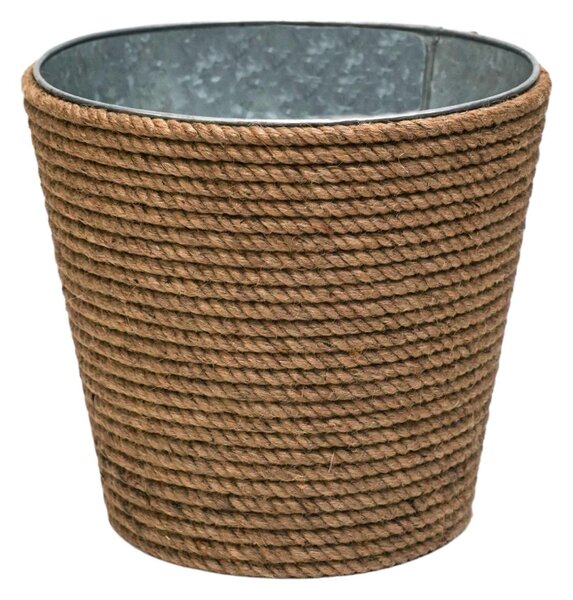 Jute Galvanised Steel Christmas Tree Bucket 27cm