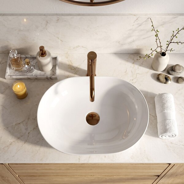 Ceramic Countertop Basin CLEO 50 White - REA