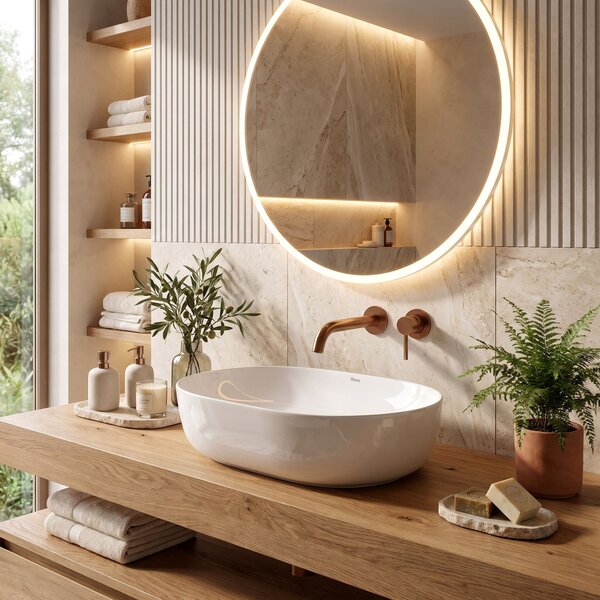 Ceramic Countertop Basin CLEO 50 White - REA