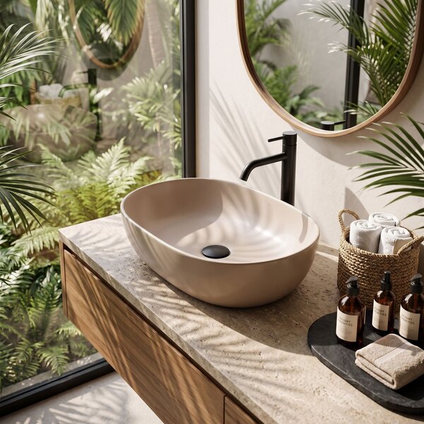 Countertop Washbasin Rea Lisa Mocca Matt