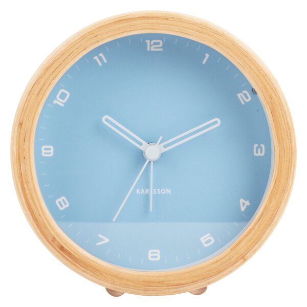 Karlsson Gentle Round Wooden Alarm Clock