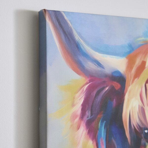 Colourful Cow Canvas