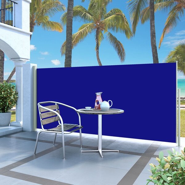 Retractable Side Awning 140 x 300 cm Blue