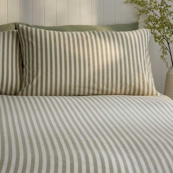 Portloe Stripe Cotton Duvet Cover & Pillowcase Set