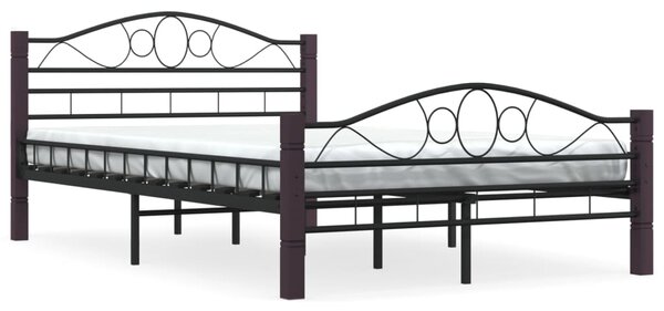 Bed Frame without Mattress Black Metal 140x200 cm