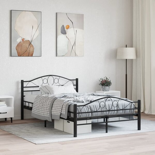 Bed Frame Black Steel 120x200 cm
