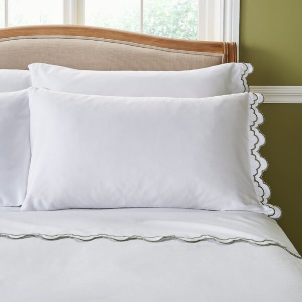 Dorma Double Scallop Oxford Pillowcase Pair