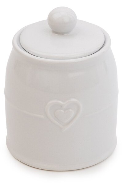 Hearts White Sugar Pot