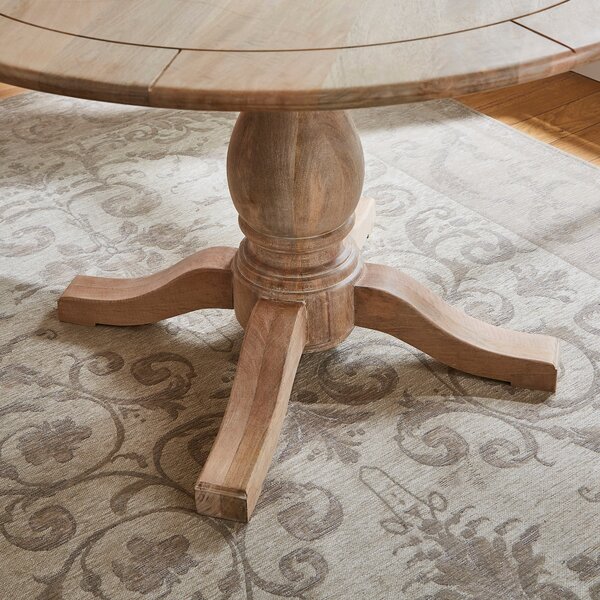 Bridget 4 Seater Round Dining Table, Whitewash Mango Wood