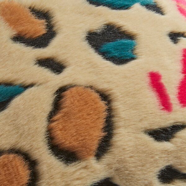 Leopard Faux Fur Square Cushion