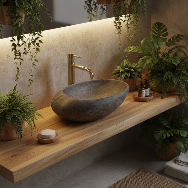 Countertop Basin Rea Roxy A Stone D.Grey