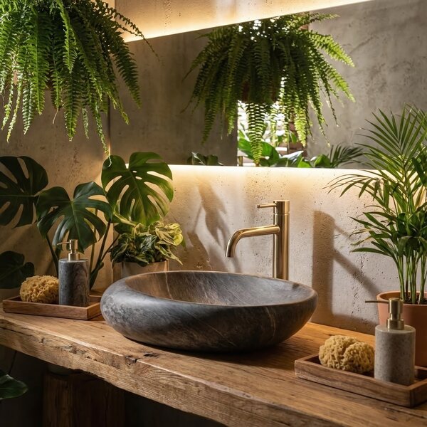 Countertop Basin Rea Roxy A Stone D.Grey
