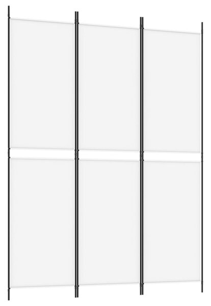 3-Panel Room Divider White 150x200 cm Fabric