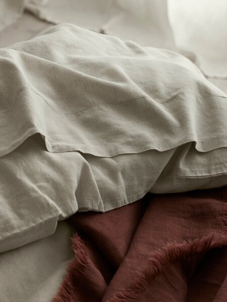 Oatmeal Linen Blend Flat Sheet | Single | Piglet in Bed