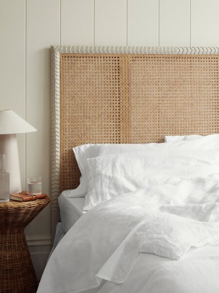White Linen Blend Pillowcases (Pair) | Super King | Piglet in Bed