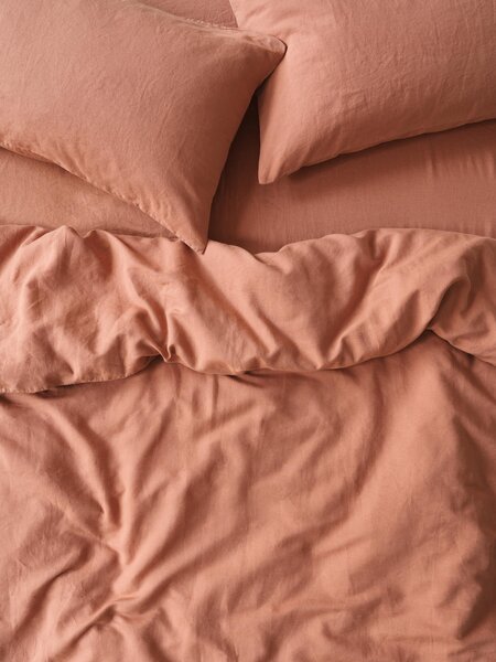 Warm Clay Linen Blend Duvet Cover | Super King | Piglet in Bed