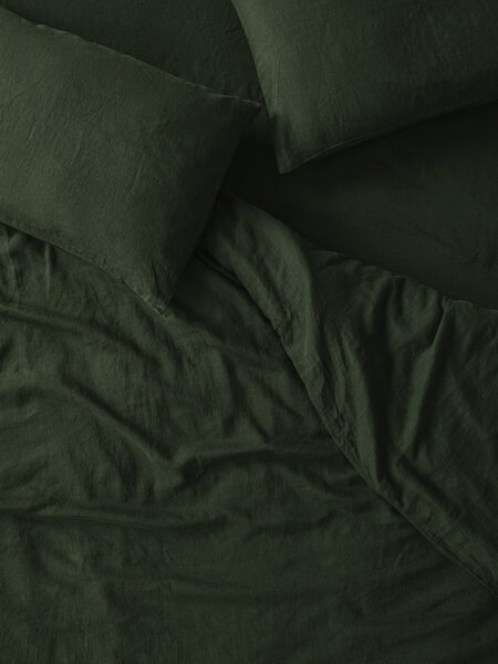 Fern Green 100% Linen Duvet Cover | King | Piglet in Bed