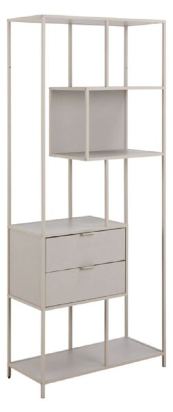 Sebring Wooden Bookcase Large With Metal Frame In Grey