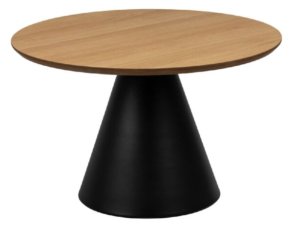 Seguin Wooden Medium Coffee Table Round In Oak And Black