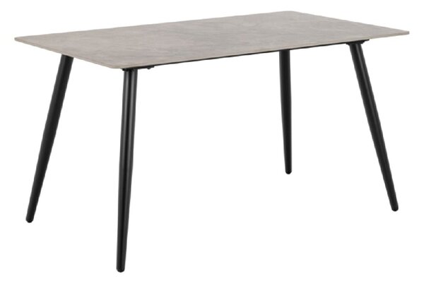 Wellford Ceramic Dining Table Rectangular In Grey And Black