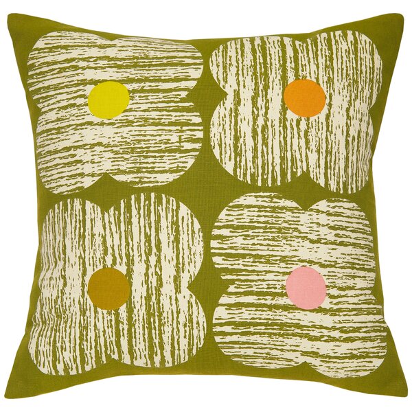 Orla Kiely Textured Flower Filled Cushion 45cm x 45cm Moss