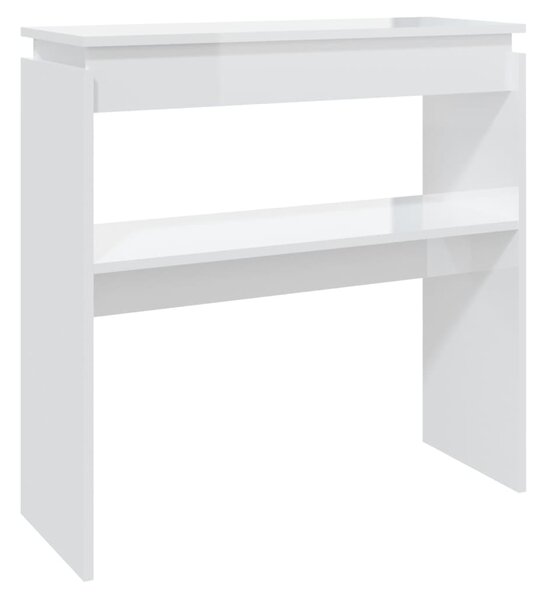 Console Table High Gloss White 80x30x80 cm Engineered Wood