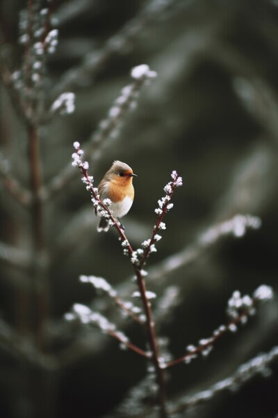 Photography Cute Robin, Treechild, (26.7 x 40 cm)
