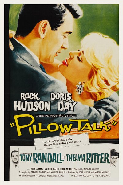 Fine Art Print Pillow Talk / Rock Hudson & Doris Day (Retro Movie)