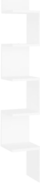 Wall Corner Shelf White 20x20x127.5 cm Engineered Wood