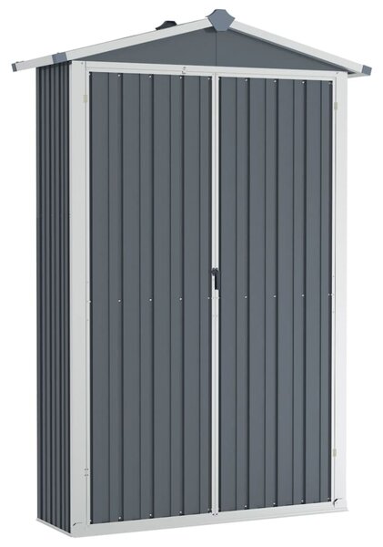 Garden Shed Grey 116x45x175 cm Galvanised Steel