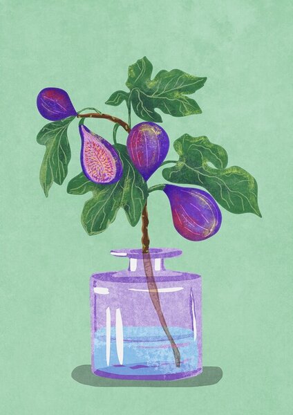 Art Print Figs Branch In Vase, Raissa Oltmanns