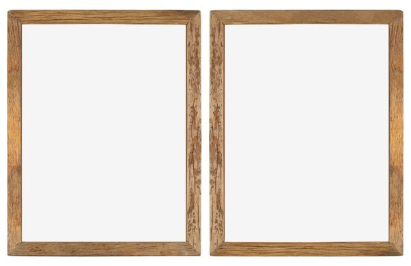 Photo Frames 2 pcs 90x70 cm Solid Reclaimed Wood and Glass