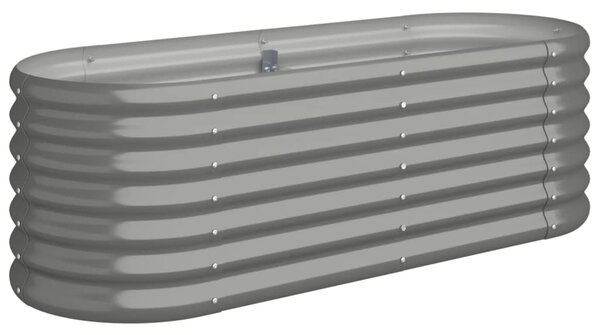 Garden Raised Bed Powder-coated Steel 114x40x36 cm Grey