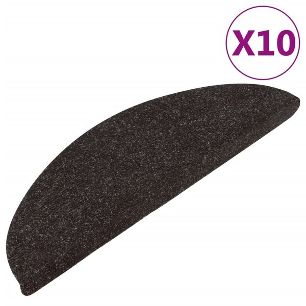 Stair Mats Self-adhesive 15 pcs 56x17x3 cm Black