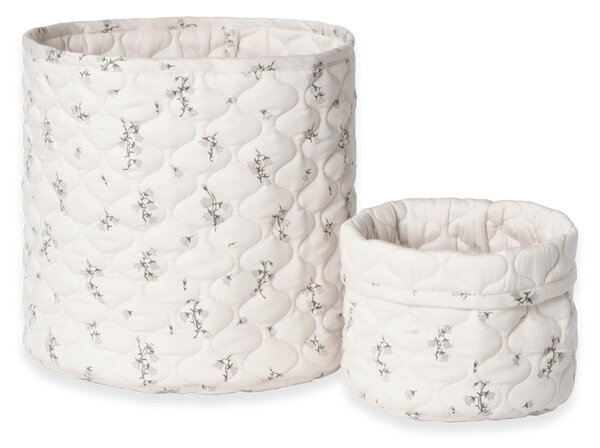 Garbo&Friends Bluebell satin quilted basket 2 pieces 20xØ20 cm + 30xØ30 cm