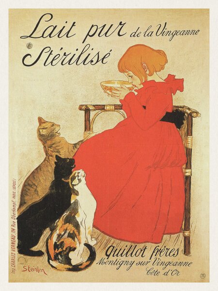 Fine Art Print Lait pur Stérilisé (French Cat Poster) - Théophile Steinlen, (30 x 40 cm)
