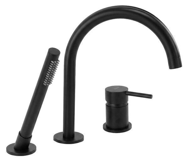 3-Hole Bathtub Faucet Rea Lungo Black