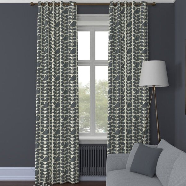 Orla Kiely - Early Bird Made To Measure Curtains Cool Grey