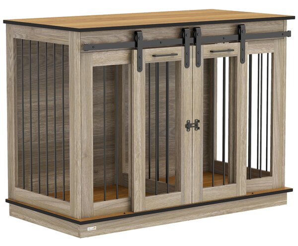 PawHut Dog Crate Furniture for Large Dogs, Double Dog Cage for Small Dogs