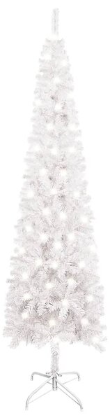 Slim Christmas Tree with LEDs White 150 cm