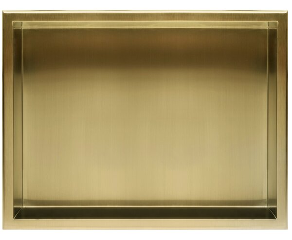 Bathroom shelf 30x45 gold brush