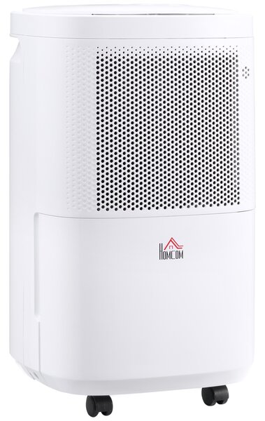 HOMCOM 10L/Day Quiet Low-Energy Dehumidifier with WiFi Smart App Control, Electric Moisture Air Dehumidifier for Home Laundry Basement, White Aosom UK