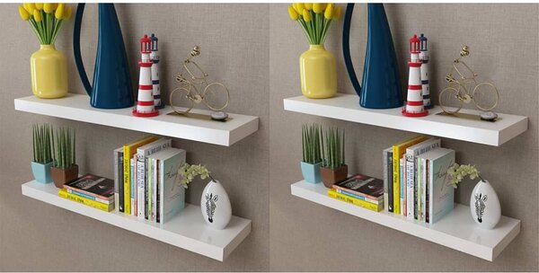 Wall Shelves 4 pcs White 80 cm